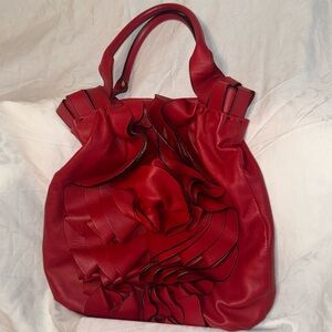 Valentino Garavani Red Rose Leather Bag
